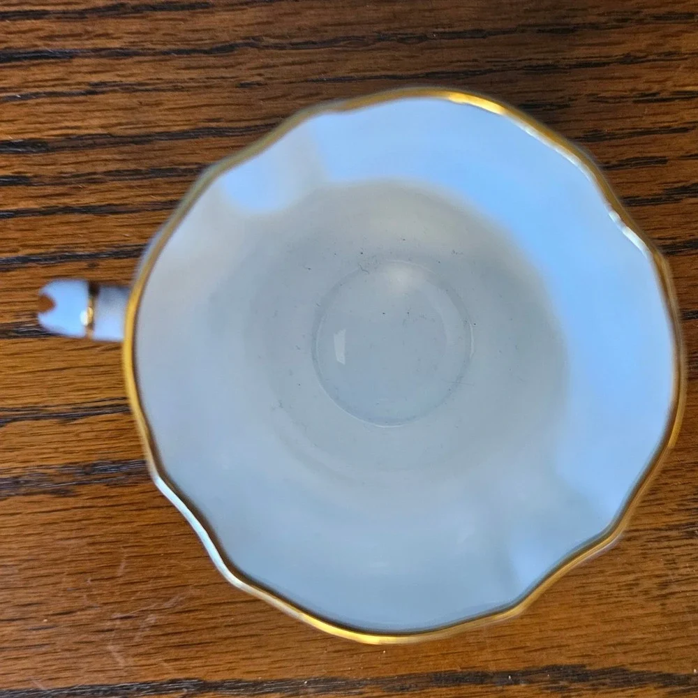Hammersley Lily of the Valley Bone China Demitasse Cup Gold Trim Made in England